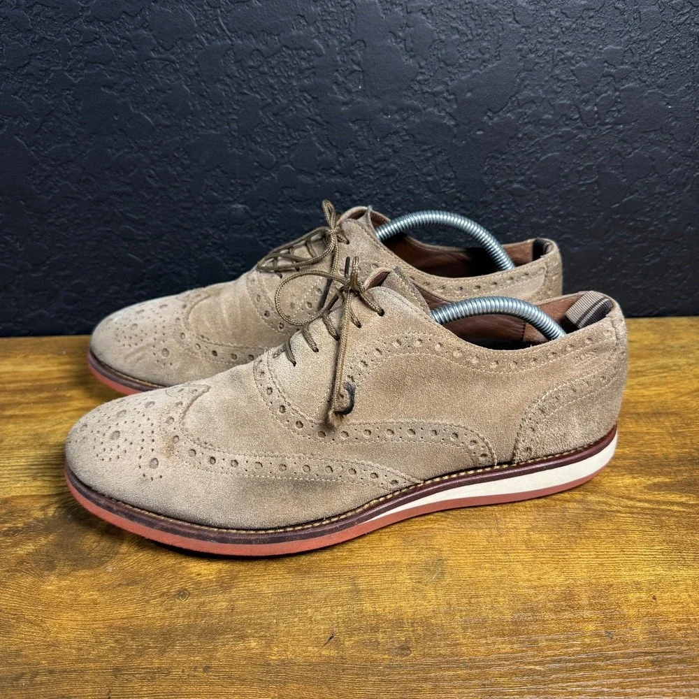 Hugo Boss 50260583 Tan Suede Wingtip Brogue‎ Mens Size 42